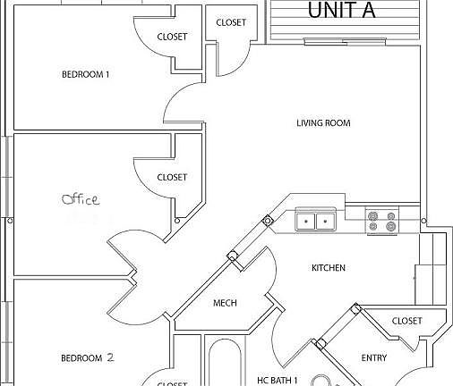 2 bedroom PLUS office