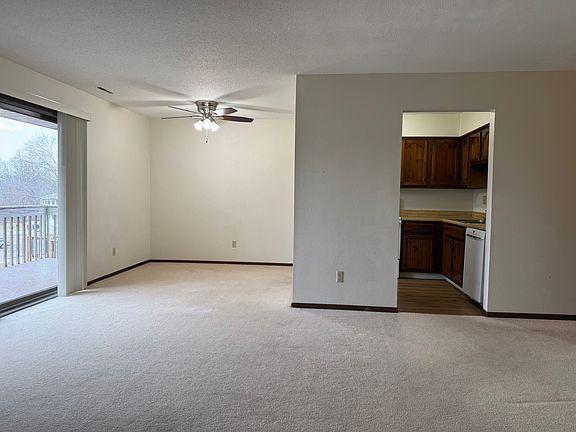 view of dining room and kitchen from the front door