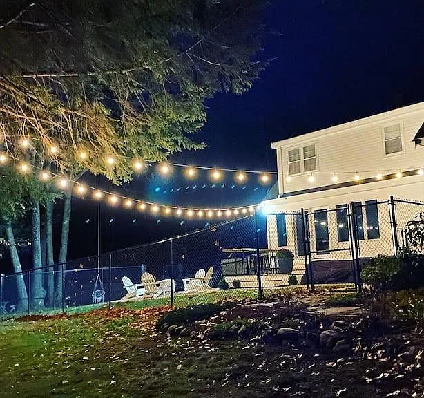 Backyard at night