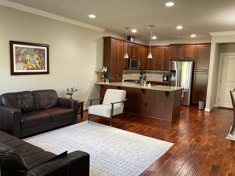 Downstairs: kitchen + living room