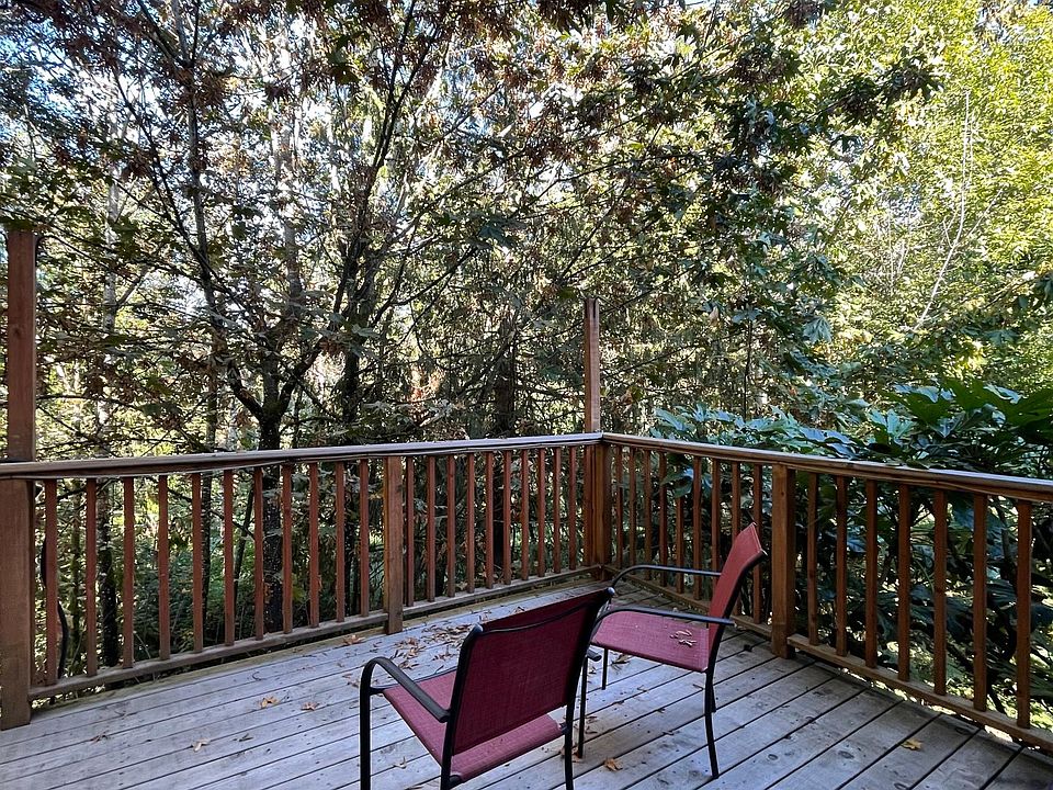 Deck overlooking green space