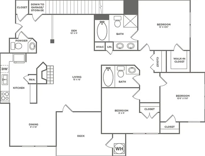Three Bedroom Two and a Half Bath With Garage (1375 SF) Three Bedroom Two and a Half Bath With Garage (1375 SF)