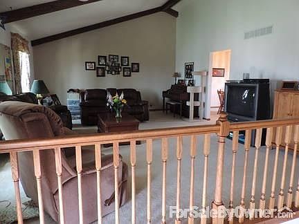 Living room with cathedral ceiling