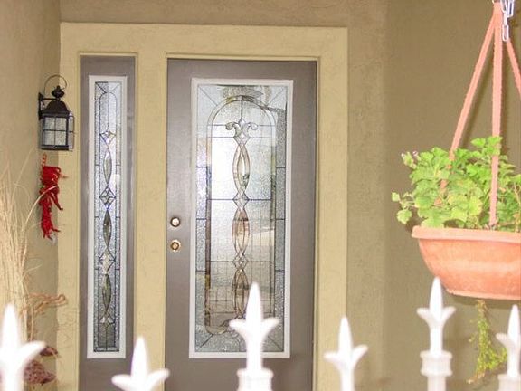 Entry comes through this great new designer door.