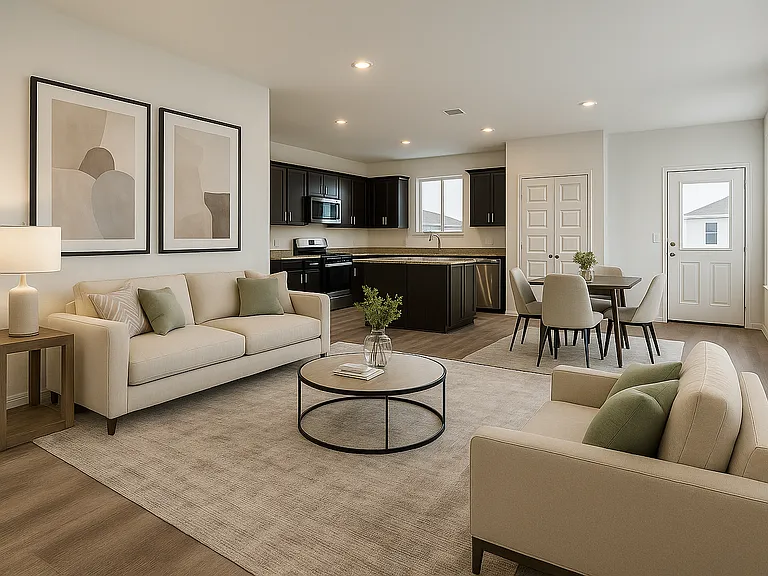Living and kitchen