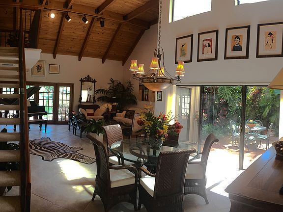 great room and side patio