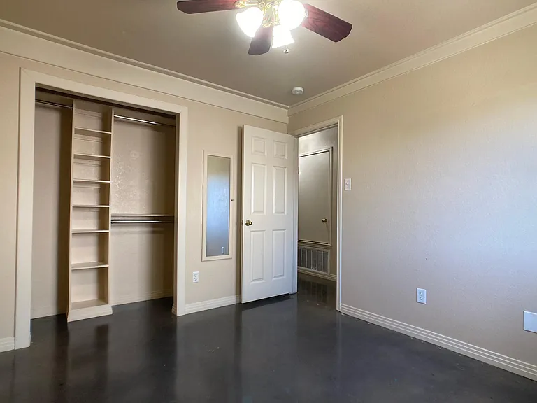 3rd bedroom. Will install bi-fold doors. Full length mirror in both secondary bedrooms. Opens to small item storage