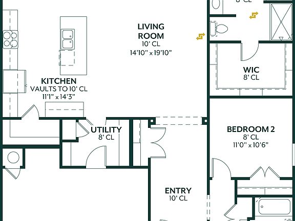 Inwood - Canvas Collection Floor Plan with Porch A Traditional