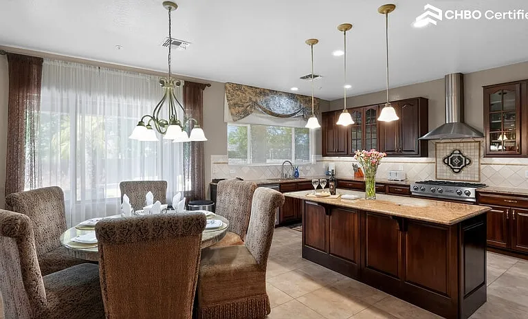 Large kitchen with seating for 6