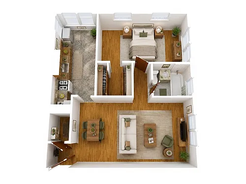 Floor plan Parkwin Apts - 1 BD 1 BTH, Renovated