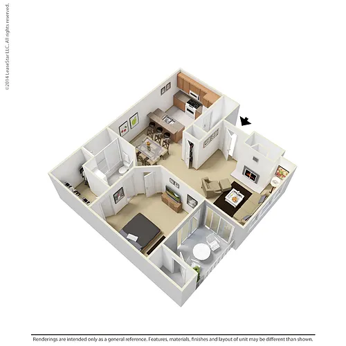 Floor plan 1 Bedroom - A2