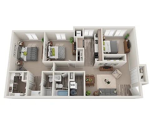 Floor plan Two Bedroom B2-D