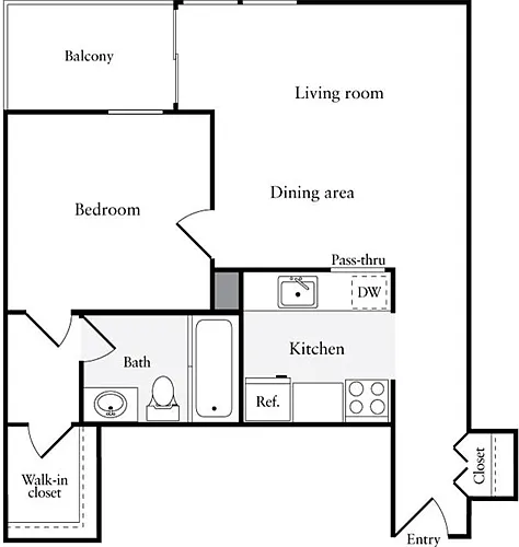 Floor plan 1 Bedroom D