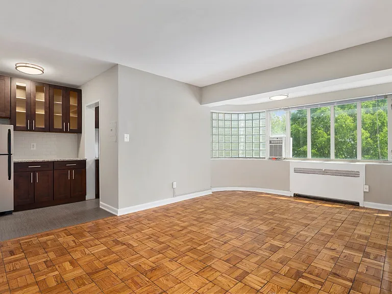 Apartment kitchen and living area