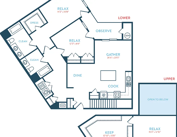 1756 Waypointe B8 Loft Floorplan Diagram