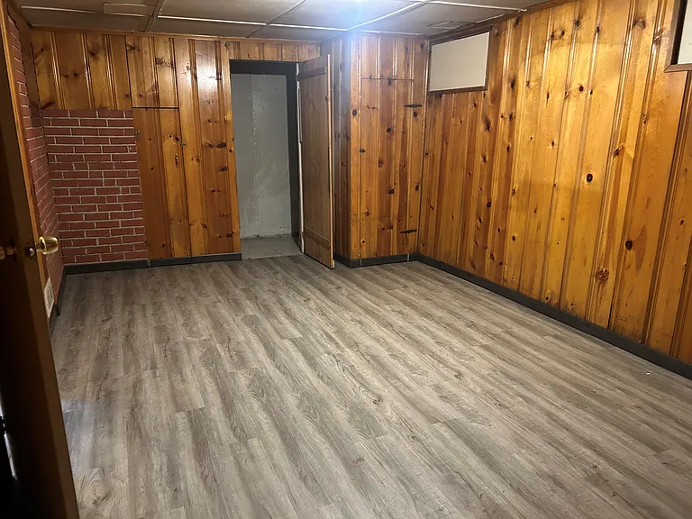 Basement bedroom with closet