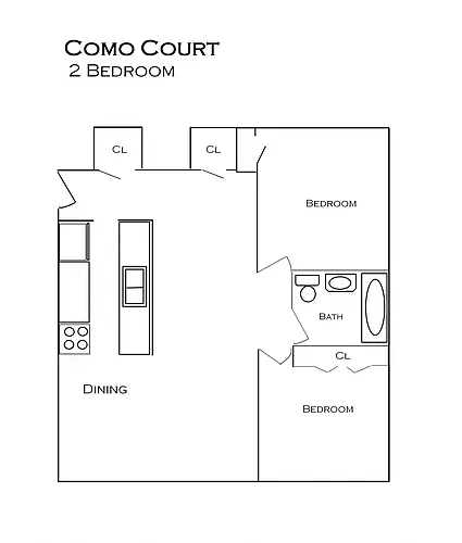 Floor plan Renovated 2 Bedroom 1 Bath
