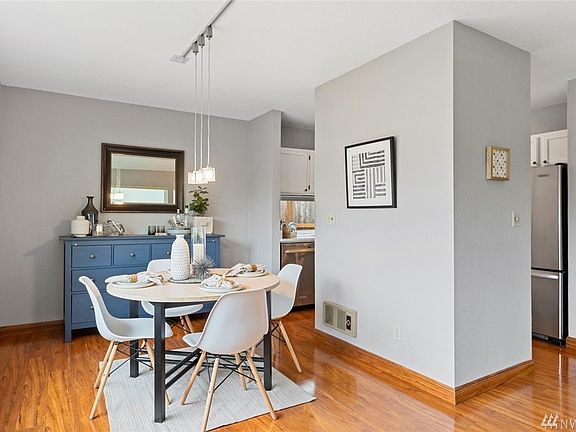 Dining room is just steps away from the kitchen.