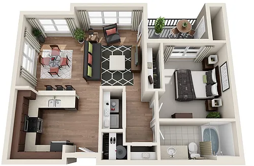Floor plan 1X1