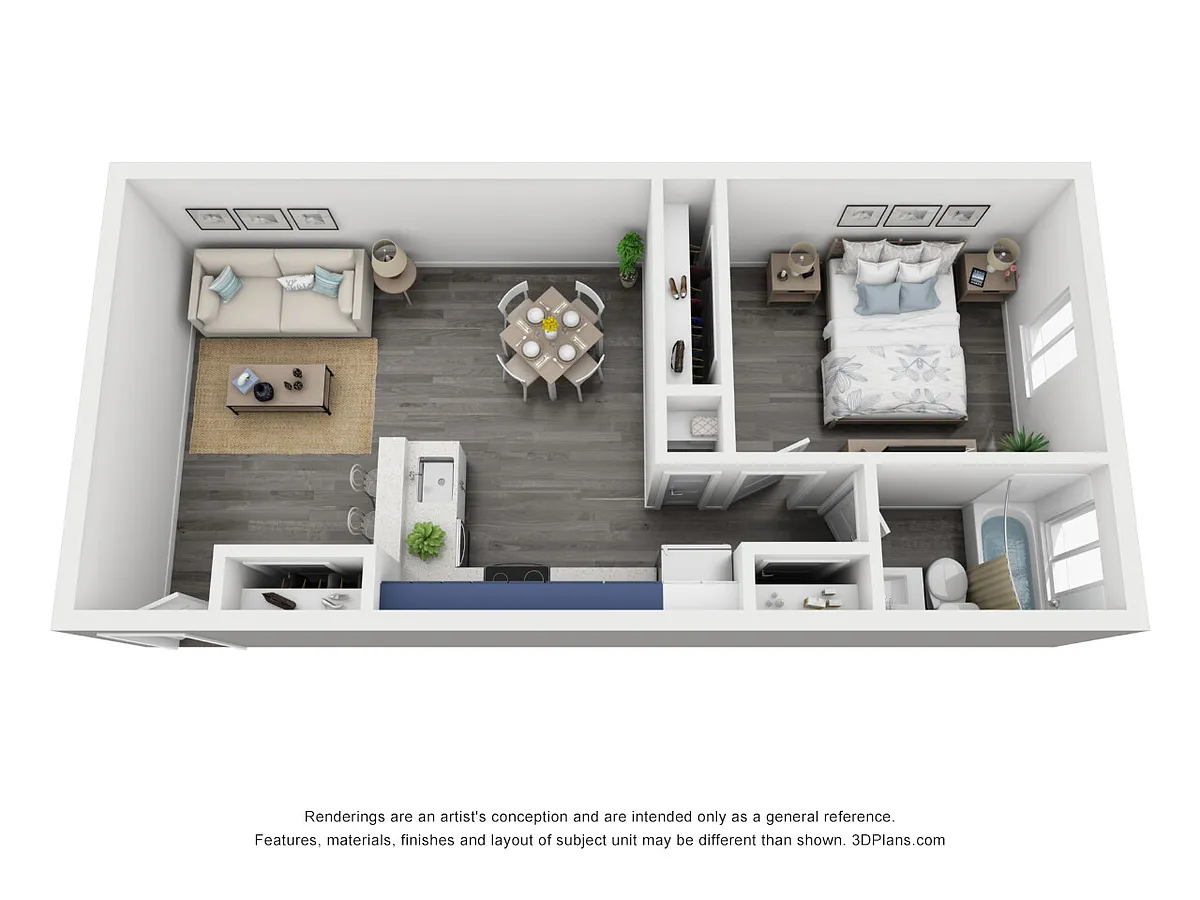 Floor plan 1 Bedroom Large