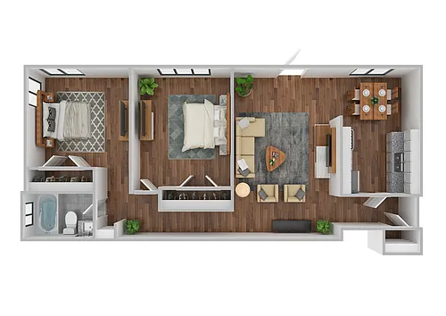 Floor plan 2 Bedroom/1 Bath