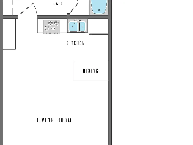 Studio, 327 SF Studio, 327 SF