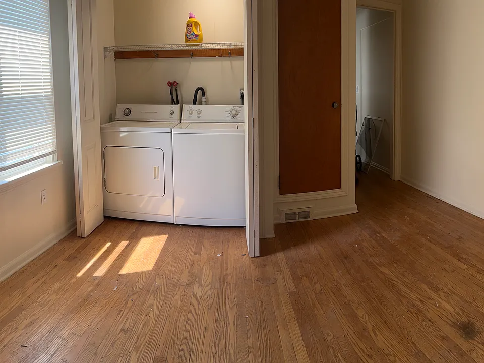 Laundry area behind doors and a great area for an office.