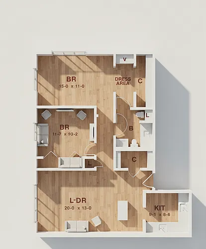 Floor plan 2x1H