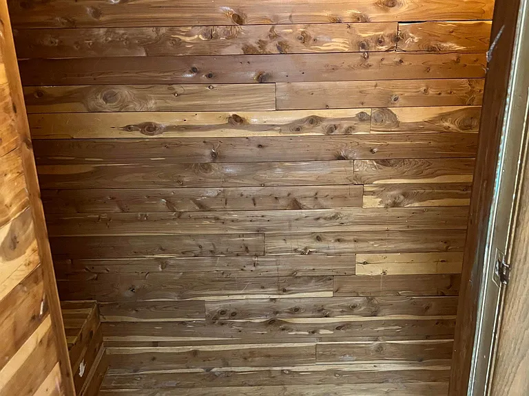 guest Cedar closet in bedroom
