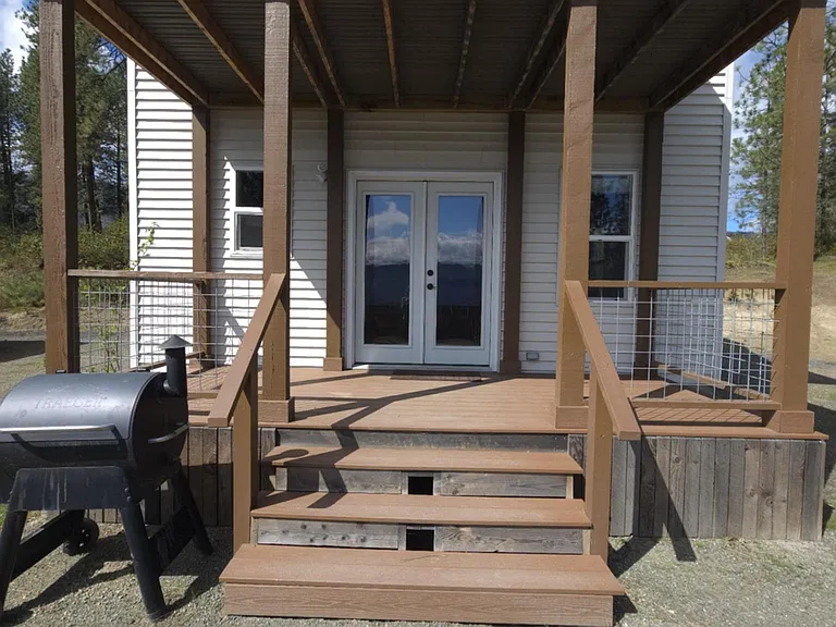 close up of front porch