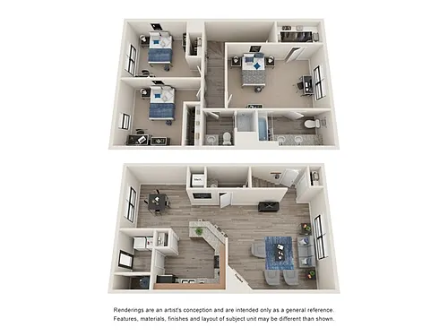Floor plan Three Bedroom Townhome