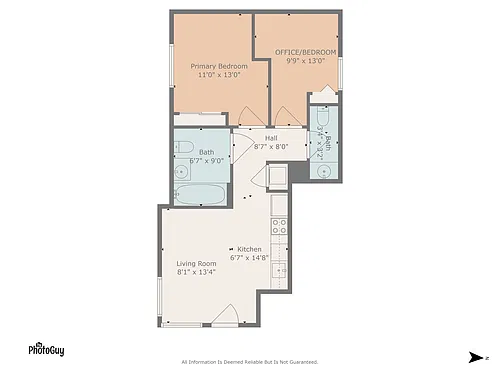 Floor plan 1x1.5 with Den