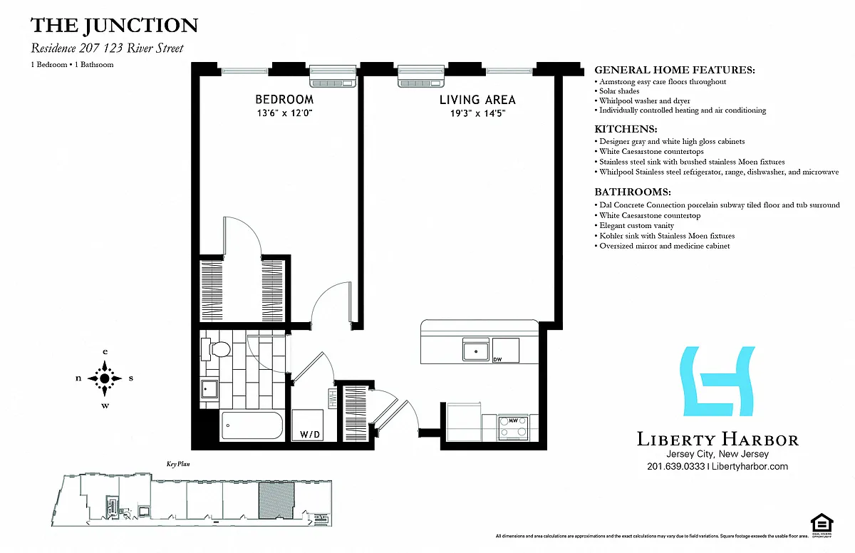 Floor plan JUNCTION-1 BEDROOM PLAN H