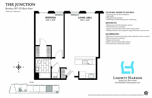Floor plan JUNCTION-1 BEDROOM PLAN H