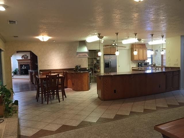 View of kitchen with extended counter