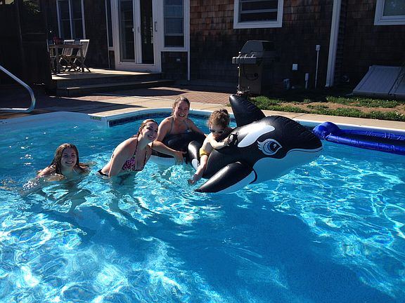 Having fun in the pool