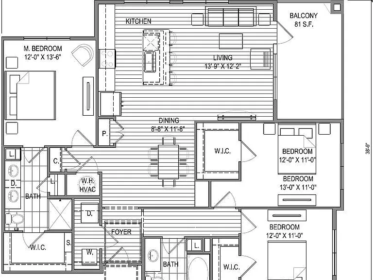 The Sawyer Providence Farm - C1 - 2 Beds - 2 Baths - 1470 Sq. ft.