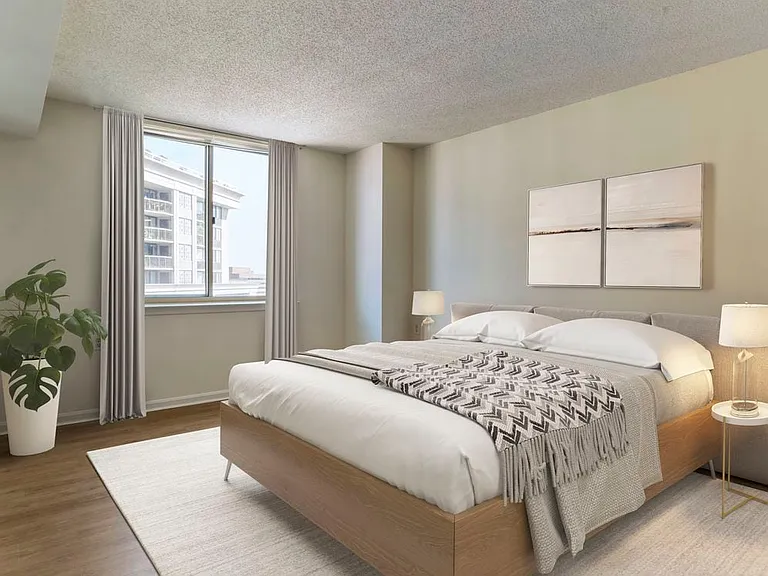 Renovated Package I bedroom with hard surface flooring