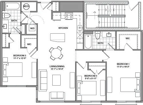 Floor plan 3 Bdrm C