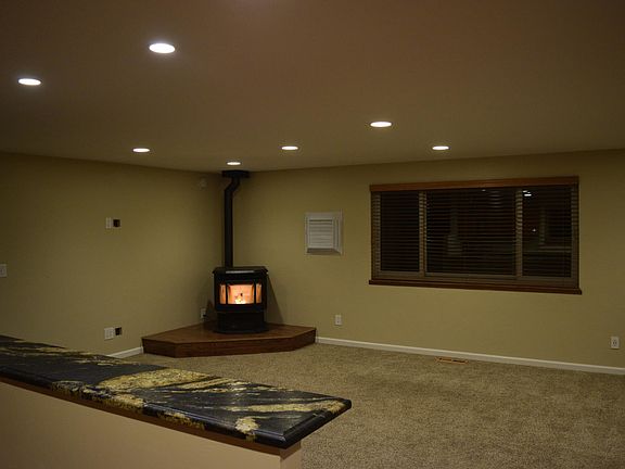 wood stove in living room