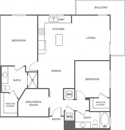 Two Bedroom Two Bath/Den (1346 SF) Two Bedroom Two Bath/Den (1346 SF)