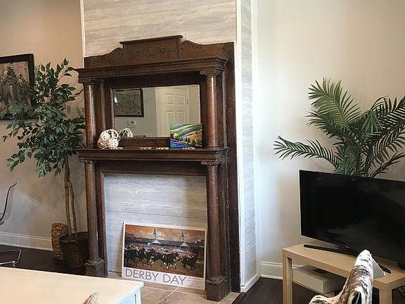 Antique mantle, smart TV