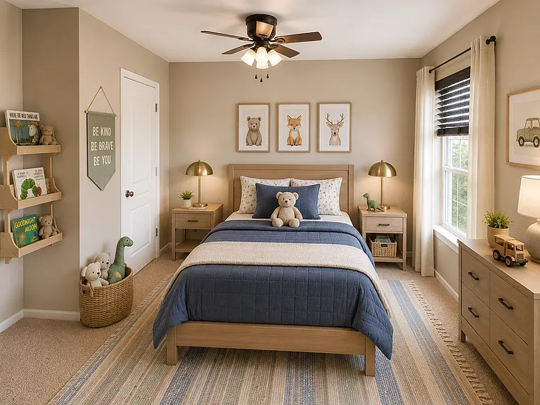 Junior bedroom on the upper level (Photos are virtually staged)