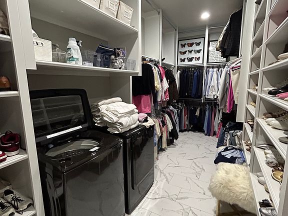 Laundry and walk-in closet