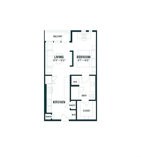 Floor plan Studio Flex
