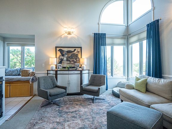 Living room with mountain view