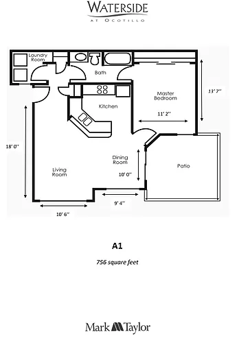 Floor plan One Bedroom/One Bath (a1-062)