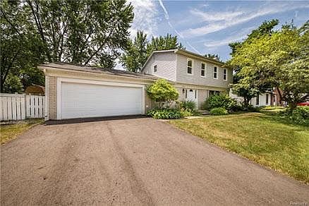 Front of house with double garage