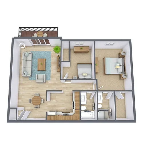 Floor plan Two Bedroom 22B