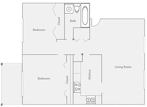 Floor plan 2br/1bath